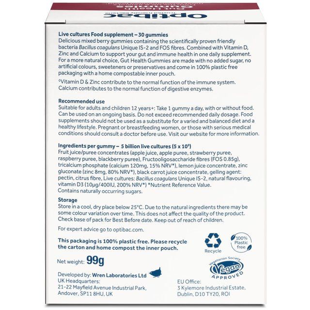 Optibac Probiotics Gut Health Gummies 30 per pack