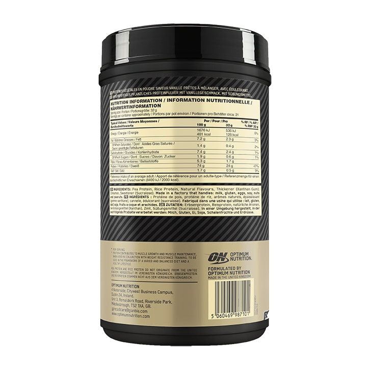 Optimum Nutrition Gold Standard 100% Plant French Vanilla Crème 684g Vanilla