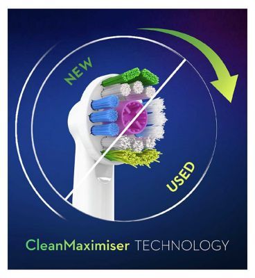 Oral-B 3D White Toothbrush Head with CleanMaximiser Technology, 4 Pack