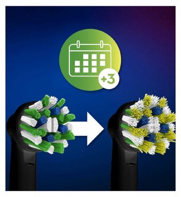 Oral-B CrossAction Toothbrush Head Black Edition with CleanMaximiser Technology, 8 Pack