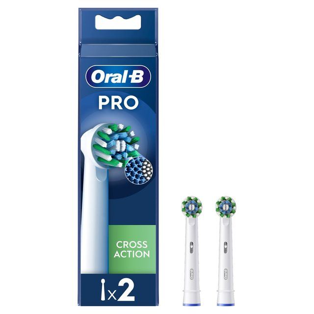 Oral-B CrossAction Toothbrush Heads - White 2 per pack
