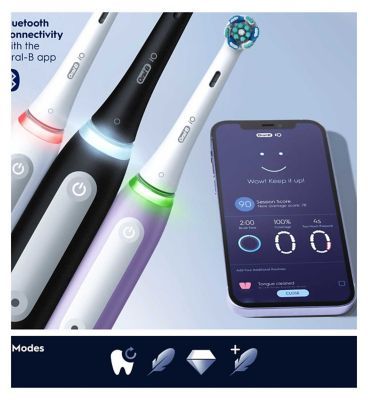 Oral-B iO4 Electric Toothbrushes Black & Lavender - Duo Pack