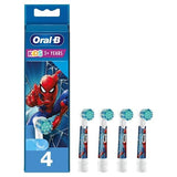 Oral B Kids Spiderman Replacement Toothbrush Heads Pack Of 4