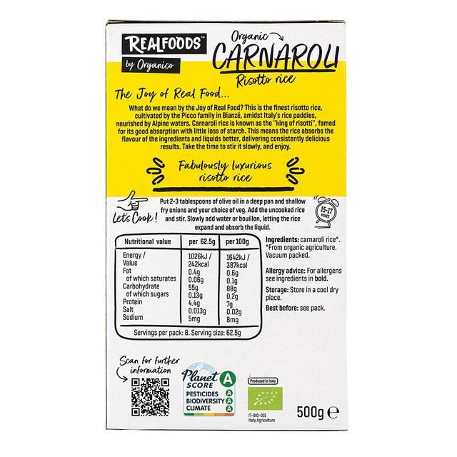 Organico Carnaroli Risotto Rice 500g