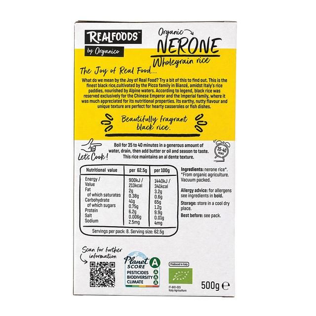 Organico Nerone Black Rice Wholegrain 500g