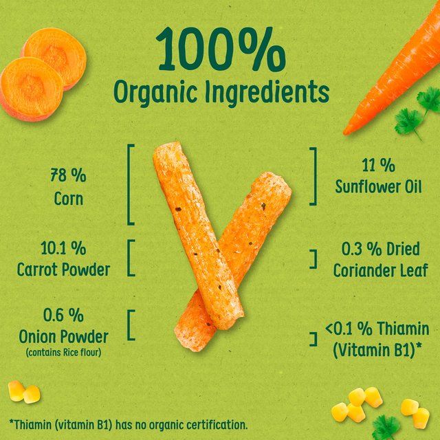 Organix Carrot Organic Stix Toddler Snack 10 months+ 15g