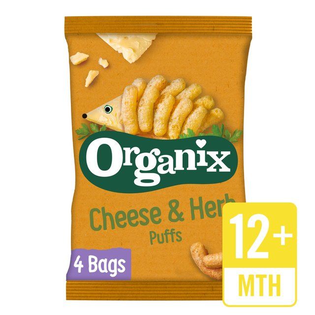 Organix Cheese & Herb Orgnic Puffs 10 mths+ Multipack 4 x 15g