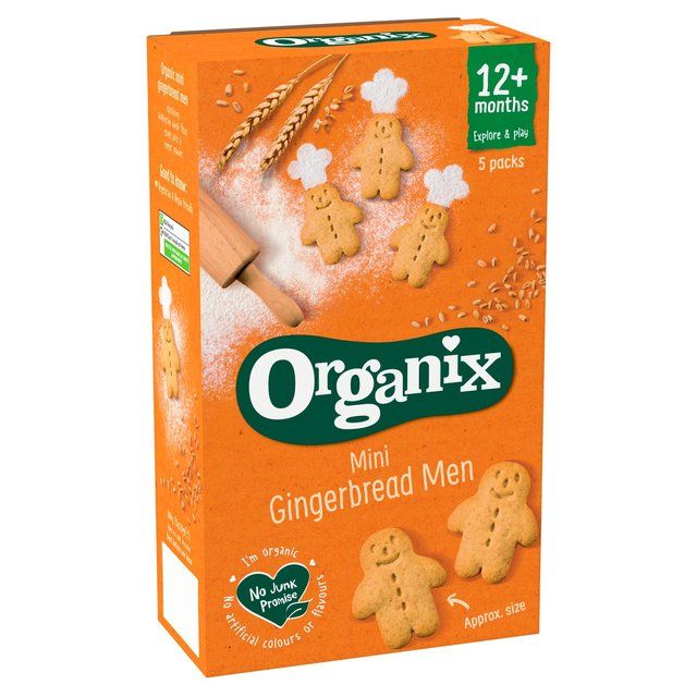 Organix Mini Gingerbread Men Organic Toddler Snack Biscuits Multipack 5 x 20g