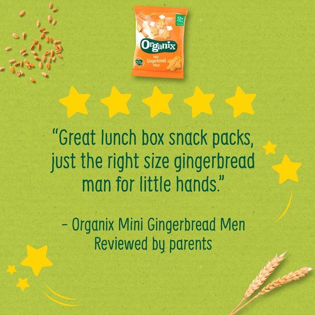 Organix Mini Gingerbread Men Organic Toddler Snack Biscuits Multipack 5 x 20g