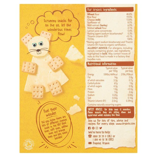 Organix Mini Organic Cheese Crackers Toddler Biscuits 12 mths+ 80g