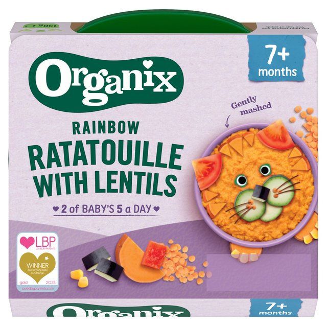 Organix Rainbow Ratatouille With Lentils Baby Food 7 months 130g