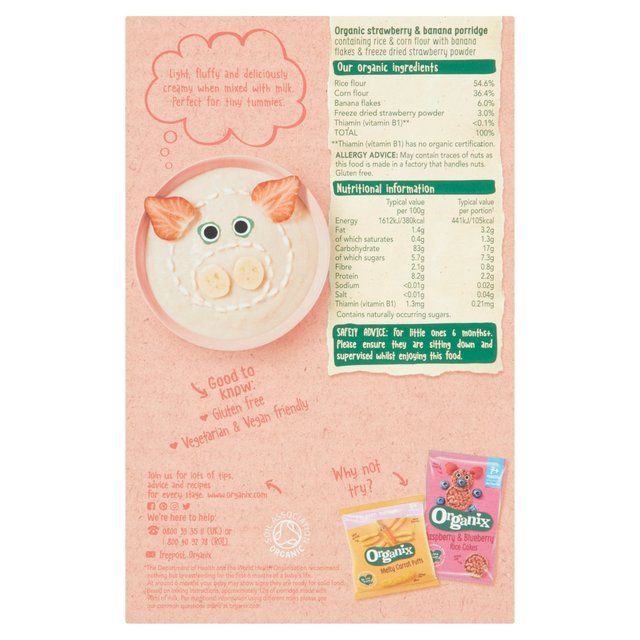 Organix Strawberry & Banana Organic Baby Porridge 6 mths+ 120g