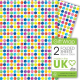 Painted Dots Gift Wrap Sheets 2 per pack