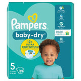 Pampers Baby-Dry Nappies Size 5 (11-16kg) Essential Pack 39 per pack