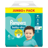 Pampers Baby-Dry Nappies Size 6 (13-18kg) Jumbo+ Pack 62 per pack