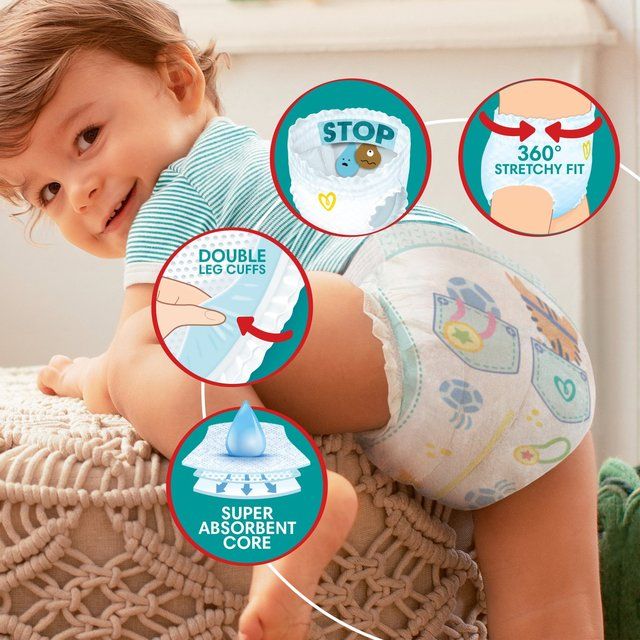 Pampers Baby-Dry Nappy Pants Size 3 (6-11kg) Essential Pack 44 per pack