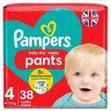 Pampers Baby-Dry Nappy Pants Size 4 (9-15kg) Essential Pack 38 per pack