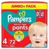 Pampers Baby-Dry Nappy Pants Size 4 (9-15kg) Jumbo+ Pack 72 per pack
