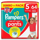 Pampers Baby-Dry Nappy Pants Size 5 12-17kg Jumbo Pack 64 per pack