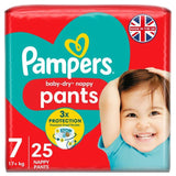 Pampers Baby-Dry Nappy Pants Size 7 (17kg+) Essential Pack 25 per pack