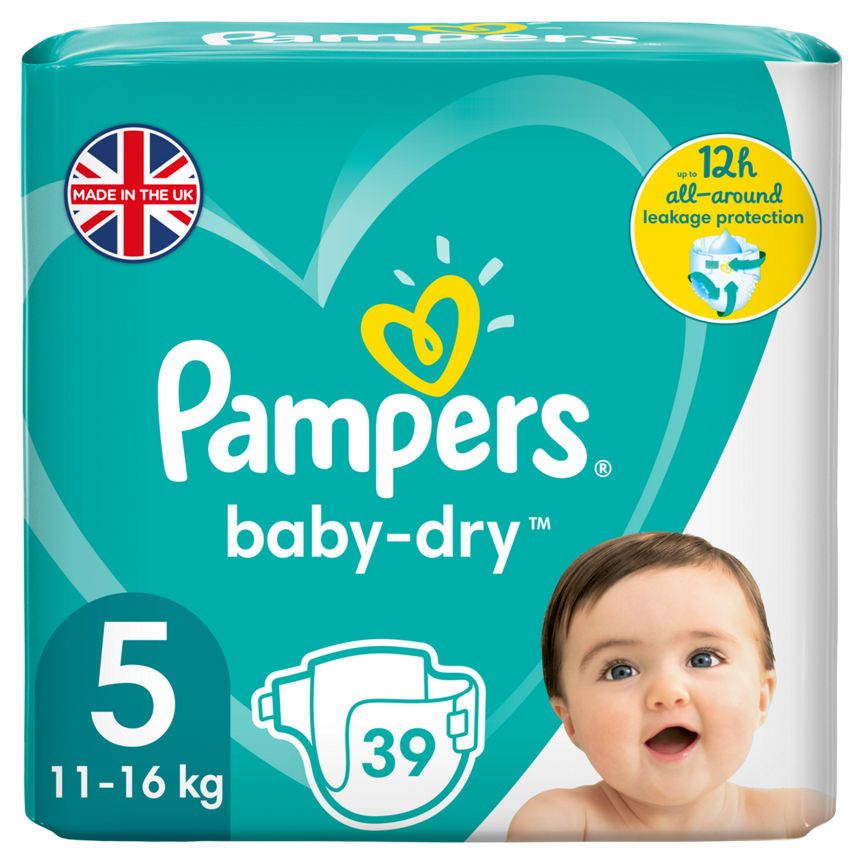 Pampers Baby-Dry Size 5 Nappies Essential Pack