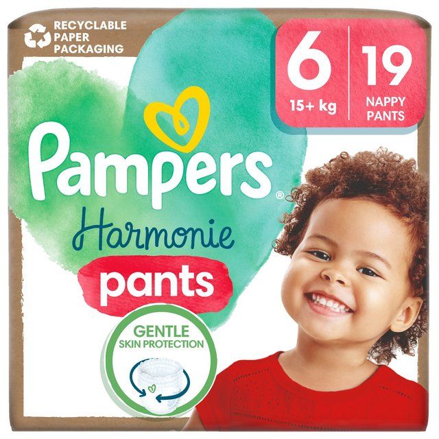 Pampers Harmonie Nappies Pants Size 6 Essential Pack 19 per pack