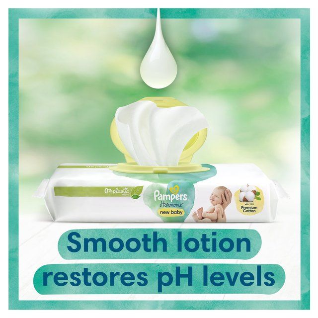 Pampers Harmonie New Baby Plastic Free Baby Wipes X9 9 x 46 per pack