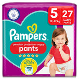 Pampers Premium Protection Nappy Pants Size 5, 27 Nappies, Essential Pack