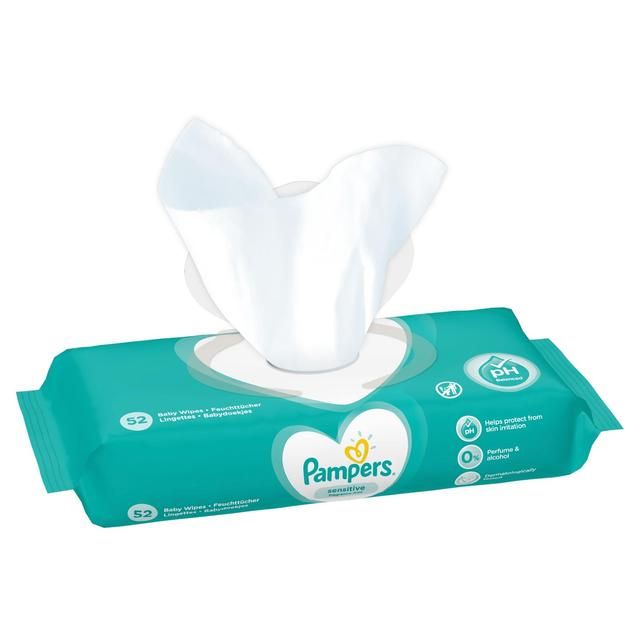 Pampers Sensitive Baby Wipes   52 per pack