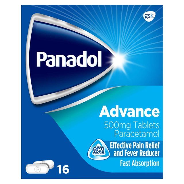 Panadol Advance Paracetamol Pain Killers 500mg Tablets 16 per pack