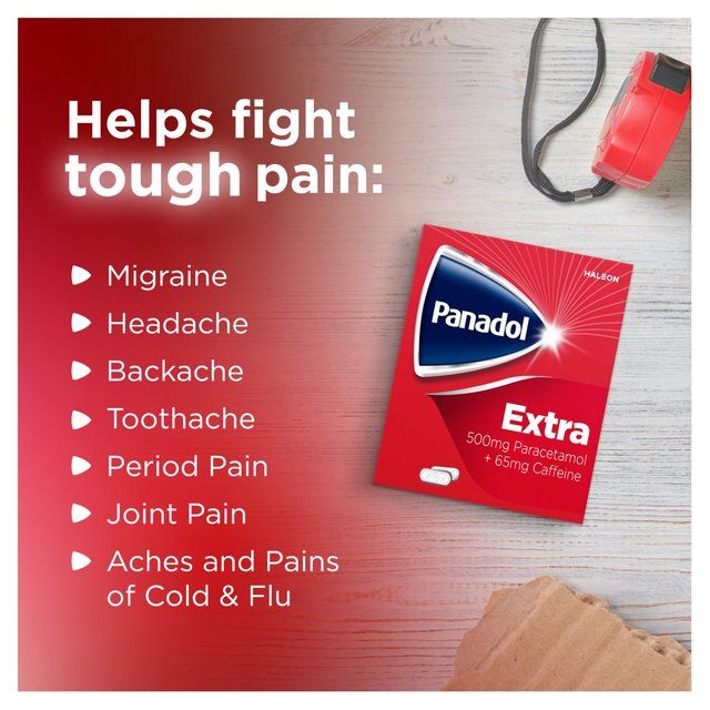 Panadol Extra Advance 500mg Paracetamol Caffeine Pain Relief Tablets 16 per pack