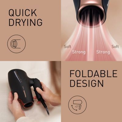 Panasonic EH-NA9J Advanced Folding Hair Dryer with Diffuser, Nanoe & Double Mineral Technology