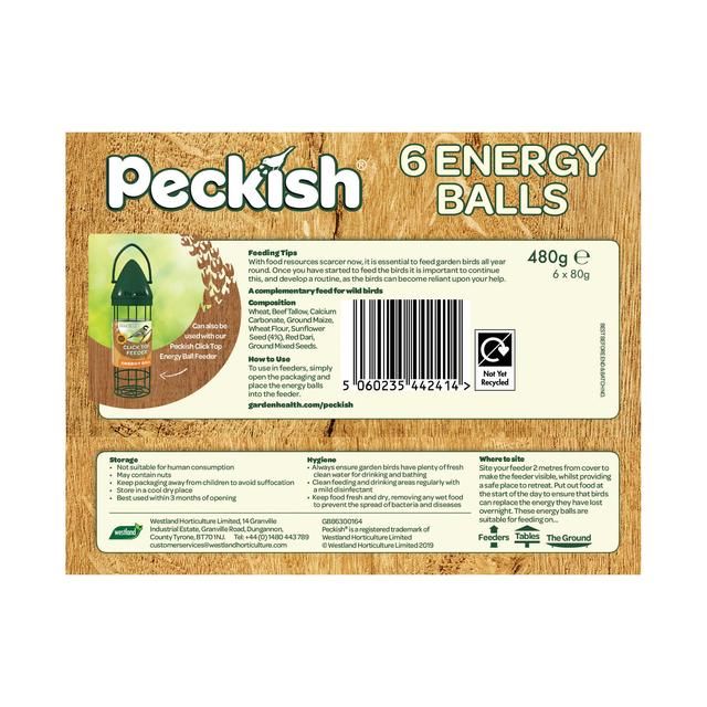 Peckish Natural Balance Wild Bird Energy Balls 6 per pack