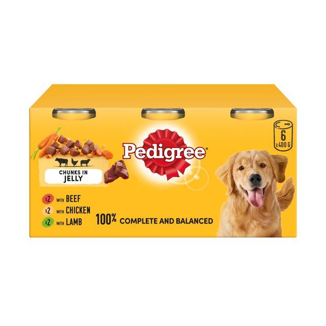 Pedigree Adult Wet Dog Food Tins Mixed in Jelly 6 x 400g