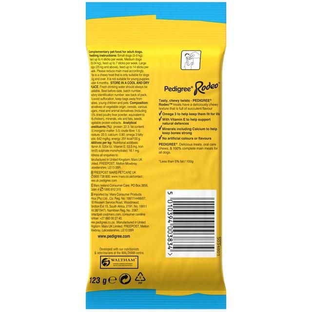 Pedigree Rodeo Adult Dog Treats Chicken 123g