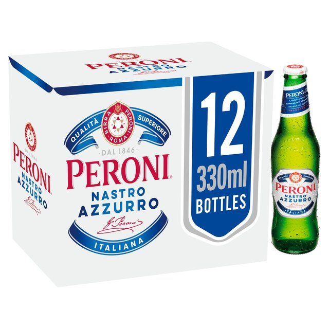 Peroni Nastro Azzurro Beer Lager Bottles   12 x 330ml