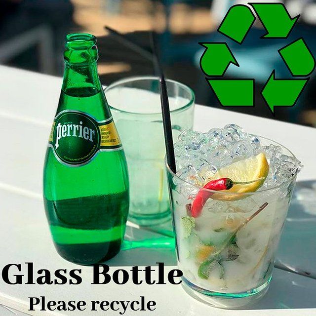 Perrier Sparkling Natural Mineral Water Glass 4 x 330ml