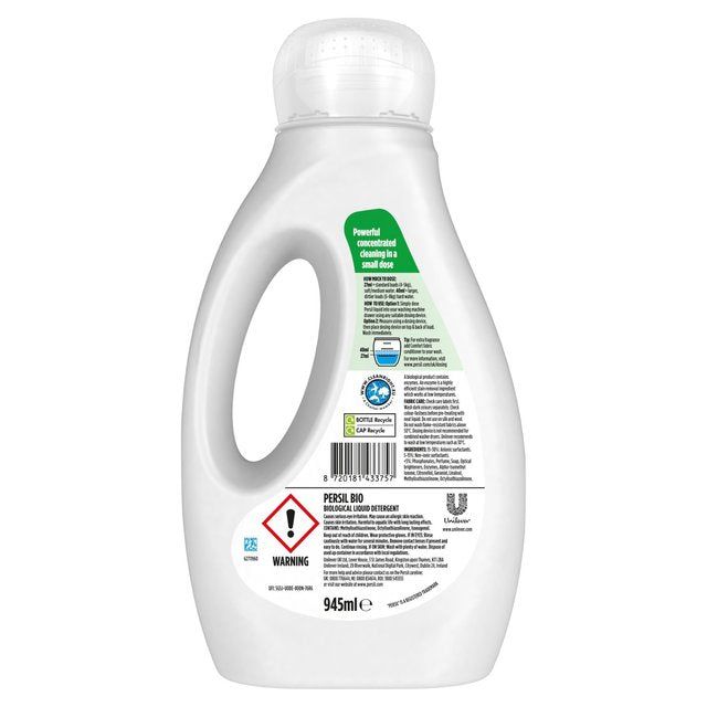 Persil Bio Liquid Laundry Washing Detergent 35 Washes 945ml