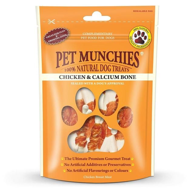 Pet Munchies 100% Natural Chicken & Calcium Bone Dog Treats 100g