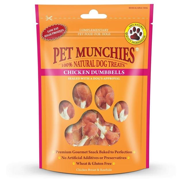 Pet Munchies 100% Natural Chicken Dumbbells Dog Treats 80g