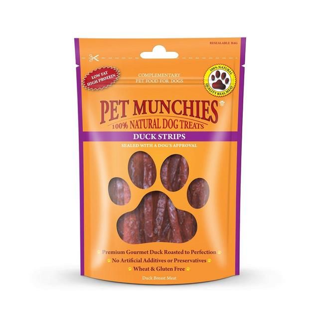 Pet Munchies 100% Natural Duck Strips Dog Treats 90g