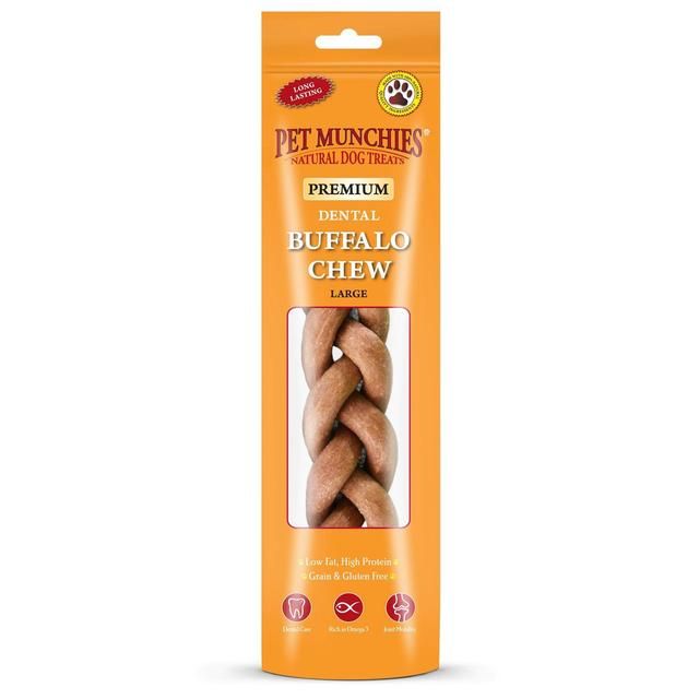 Pet Munchies Large Buffalo Dental Chew Dog Treats 90g