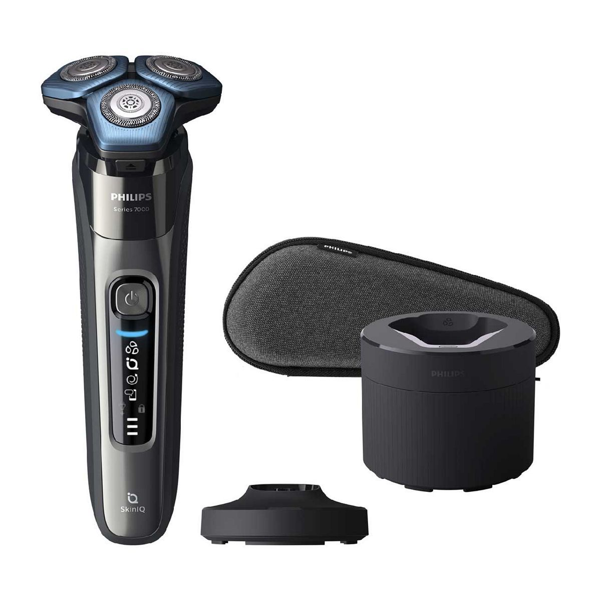Philips Series 7000 Wet & Dry Electric Shaver with Charging Station, Cleaning Pod, Pouch - S7788/55