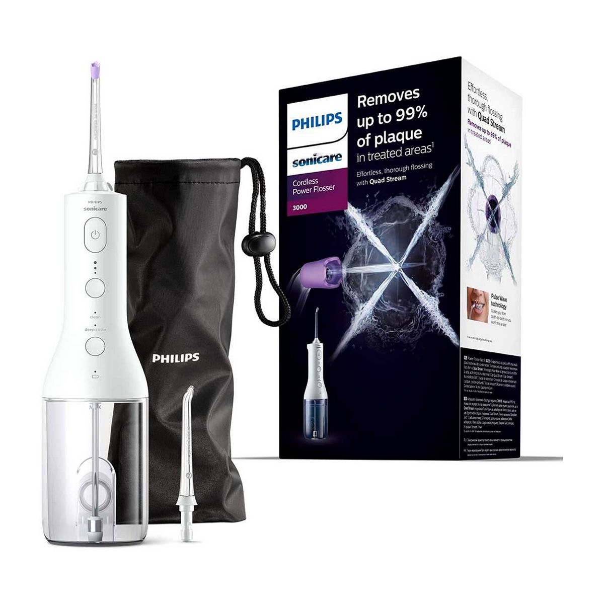 Philips Sonicare Cordless Power Flosser 3000 Oral Irrigator, White, HX3806/31