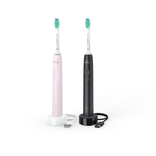 Philips Sonicare Series 3100 dual pack Sugar Rose & Black 2 per pack