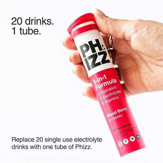 Phizz Mixed Berry 3-in-1 Hydration Electrolytes and Vitamins Effervescent 60 per pack