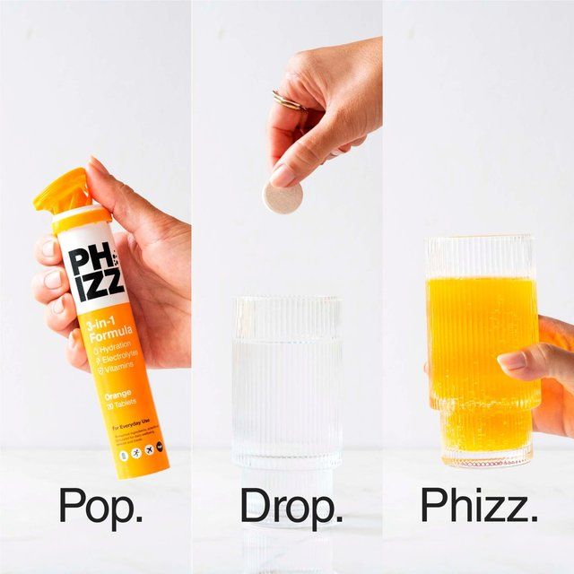 Phizz Orange 3-in-1 Hydration Electrolytes & Vitamins Effervescent 20 per pack