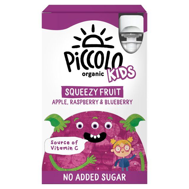 Piccolo Organic Kids Squeezy Fruit Apple Raspberry & Blueberry 4 x 90g