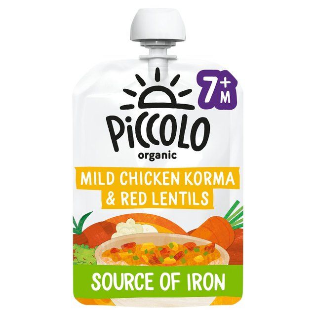 Piccolo Organic Mild Chicken Korma + Red Lentils with Carrot Yog + Mango 130g