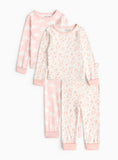 Pink Cloud & Floral Print Pyjama Set 2 Pack 6-9 months